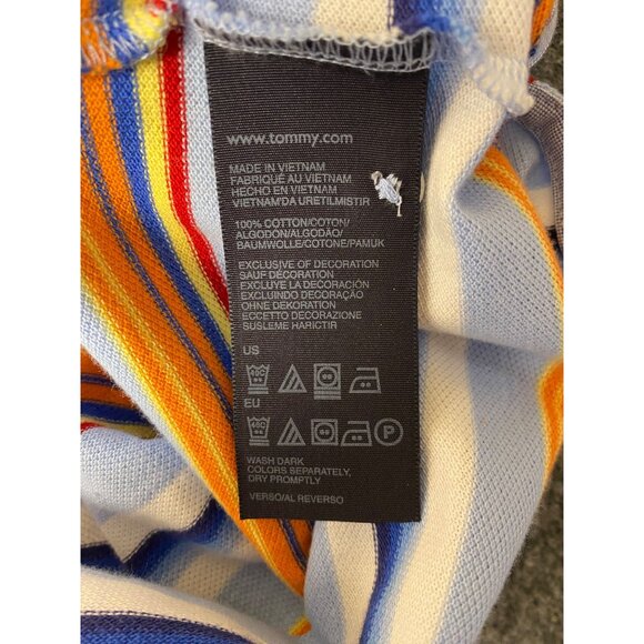 VTG Tommy Hilfiger Extra-Long Polo Shirt Men XL TALL Striped Short Sleeve Preppy - Picture 12 of 14